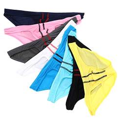 YFD Herren Unterwäsche Slips Eisseide Sexy Bikinis Slips Mini Unterhose Undershorts Nachtwäsche Low Rise von YFD