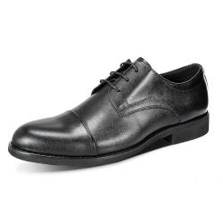 YFFUSHI Herren Business Schuhe Schnürhalbschuhe Männer Derby aus Echter Rindsleder Anzugschuhe Leder Schwarz 42 von YFFUSHI