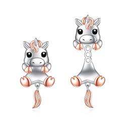 Einhorn Ohrringe Sterling Silber Niedliche Einhorn Ohrstecker Tierschmuck für Frauen Geschenke (Ein Einhorn) von YFN