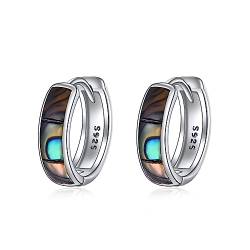 YFN Abalone Ohrringe Sterling Silber Abalone Hoop Ohrring für Frauen (4) von YFN