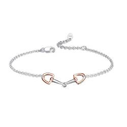 YFN Armband Pferd Sterling Silber Armband Trense Bit Armband Gebiss Schmuck Steigbügel Geschenk für Pferdeliebhaber Damen Mädchen von YFN