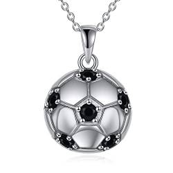 YFN Fußball Halskette für Frauen Sterling Silber Ball Halskette Mutter Vater Tag Geschenke Hypoallergenic von YFN