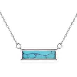 YFN Larimar Bar-Choker-Halskette für Frauen und Mädchen, Sterling-Silber-Halskette, Geburtstagsgeschenke für Frauen (Türkis) von YFN