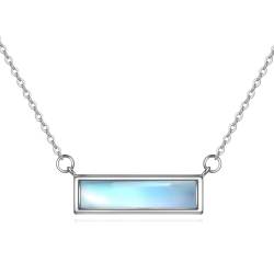 YFN Larimar Bar-Choker-Halskette für Frauen und Mädchen, Sterling-Silber-Halskette, Geburtstagsgeschenke für Frauen (moonstone) von YFN