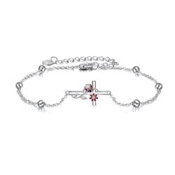 YFN Marienkäfer-Armband für Frauen, Sterlingsilber, Gänseblümchen-Armband, irischer Schmuck, Geschenke für Mädchen und Mutter (Marienkäfer) von YFN