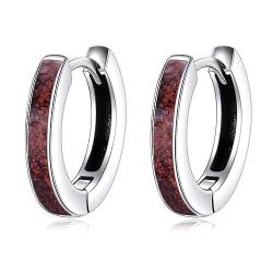 YFN Rot Koralle Creolen Sterling Silber Huggie Reifen Ohrringe Schmuck Geschenke für Damen Herren von YFN