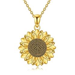 YFN Sonnenblume Halskette für Frauen Sterling Silber Sonnenblume Schmuck für Mama (1) von YFN