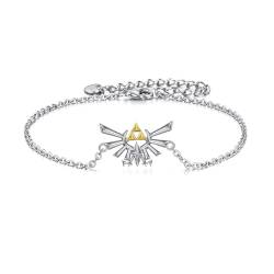 Zelda Armband Sterling Silber Legend of Zelda Armband Triforce Schmuck Tränen des Königreichs Geschenke für Herren Damen Jungen Mädchen von YFN