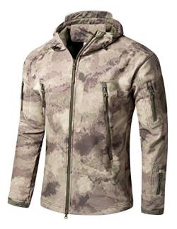 YFNT Herren Taktisch Softshell Fleecejacke Camouflage Militär Outdoor Wandern Camping Wasserdicht Mantel Jacken Skijacke, Ruins Grey, L von YFNT