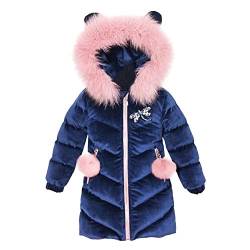 YFPICO Kinder Steppjacke Mädchen Winterjacke Lange Dicke Kinderjacke Winterjacke mit Fellkapuze Parka Warme Wintermantel von YFPICO