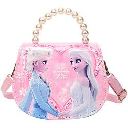 YGCHEN Mädchen Handtasche für Frozen Umhängetasche Prinzessin Taschen Elsa Schultertasche für Kinder Mädchen zum Ausgehen Reisen (1 * Rosa) von YGCHEN