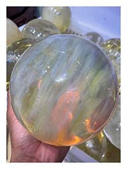 YGOABMHLKW Natürliche gelbe Schmelzstein-Kristallkugel + Halterung DAICHJAGYIN (Material : 100mm) von YGOABMHLKW