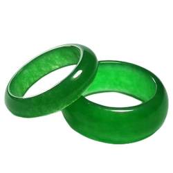 YHDONE Natürlicher Yang-Grün-Grün-Jade-Ring für Männer und Frauen als Geschenk, Stein: von YHDONE