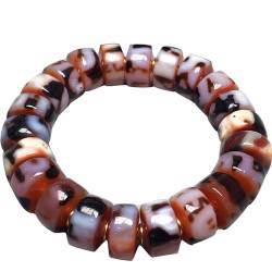 YHDONE Tibetische natürliche Seide umwickelte ölige Achat-Dzi-Perlenschnüre (mit Zertifikat) für Männer und Frauen, Jade-Armbänder für Herren, middle, Achat, Achat von YHDONE