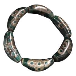 YHDONE Tibetisches Dzi-Achat-Armband mit fünfäugigem Blitz, Dzi-Perlen, String-Armband mit Zertifikat für Männer und Frauen, Jade-Armbänder für Männer, middle, Achat, Achat von YHDONE
