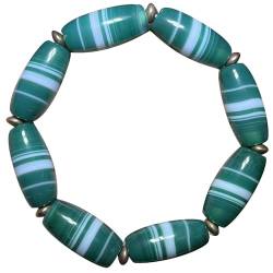 YHDONE Tibetisches Dzi-Perlenarmband aus natürlichem Achat, öligem Zellstoff, grün, gewickeltes Dzi-Perlenarmband, 1 (mit Zertifikat) für Damen und Herren, Jade-Armbänder für Herren, middle, Achat, von YHDONE