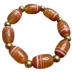 YHDONE Tibetisches Dzi-Perlenarmband aus natürlichem Achat, öliger Zellstoff, Gelb und Weiß, verhedderte Seide, Dzi-Perlenschnur (mit Zertifikat) für Männer und Frauen, Jade-Armbänder für Herren, von YHDONE