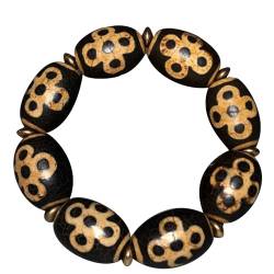 YHDONE Tibetisches Dzi-Perlenarmband mit natürlichem Achat, hoher Ölzellstoff, schwarz und gelb, Fünf-Augen-Blitz-Dzi-Perlenschnur-Armband (mit Zertifikat) für Männer und Frauen, Jade-Armbänder für von YHDONE