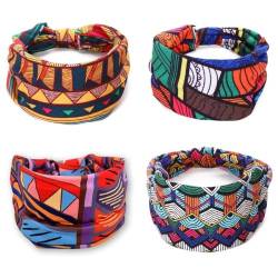 4 Stücke Breites Stirnband Boho Stirnband Afrika für Frauen Afrikanische Stirnbänder Stirnband Geknotete Elastische Haarbänder von YHIJSR
