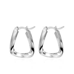 Creolen Silber Ohrring für Damen, Hypoallergene Ohrringe Kreolen Hochwertige, elegante Ohrringe für Damen Frauen Mädchen von YHIJSR