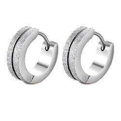 Mattiert Hoop Ohrring Ring Ohrring Silber mattierte Ohrringe für Männer und Frauen Ohrringschmuck von YHIJSR