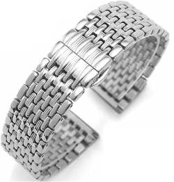 Metallarmband für Herrenuhren, Armband mit Schmetterlingsschnalle, massives Edelstahlarmband, 12 mm, 14 mm, 16 mm, 18 mm, 20 mm, 22 mm, Armband, Zubehör, Armband (Bandfarbe: Gold, Bandbreite: 12 mm) ( von YHOGUI