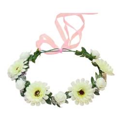 Braut-Stirnbänder mit Blumenmuster, Blumengirlanden, Haarkranz, Brautblume für Hochzeit, Blumen-Stirnbänder für Mädchen von YIAGXIVG