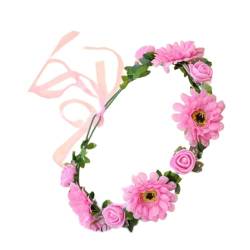 Braut-Stirnbänder mit Blumenmuster, Blumengirlanden, Haarkranz, Brautblume für Hochzeit, Blumen-Stirnbänder für Mädchen von YIAGXIVG