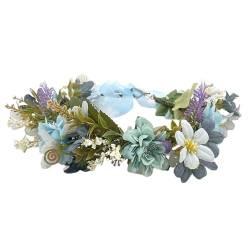 Bunte Blumen-Haarbänder für Damen, Braut, Blumenkranz, perfektes Geschenk, geeignet für verschiedene Anlässe, elastische Kopfbedeckungen von YIAGXIVG