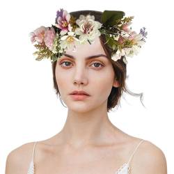 Bunte Blumen-Haarbänder für Damen, Braut, Blumenkranz, perfektes Geschenk, geeignet für verschiedene Anlässe, elastische Kopfbedeckungen von YIAGXIVG