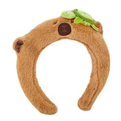 Cartoon-Stirnband, Capybara-Haarband, Haarschmuck, stilvolle Kopfbedeckung, Kopfschmuck, Haarreif, Plüschmaterial für Damen, Capybara-Haar-Accessoire von YIAGXIVG