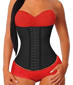 YIANNA Damen underbust latex sport gürtel waist trainer korsetts cincher sanduhr-körper-former-gewicht-verlust 5x-large schwarz von YIANNA