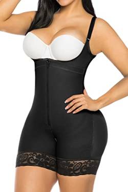 YIANNA Fajas Colombianas Shapewear für Frauen Postparto Postpartum Bauchkontrolle Butt Lifter Bodysuit, 1-Schwarz, Large von YIANNA