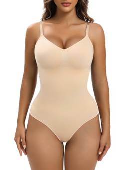 YIANNA Figurformender Body für Damen, Bauchkontrolle, nahtlos, Shapewear Body Shaper, 2-beige (Slips), L-XL von YIANNA