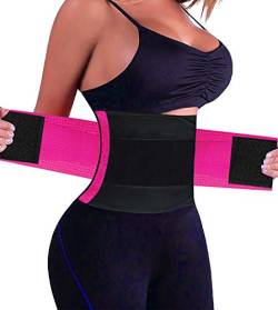 YIANNA Frauen Waist Trainer Corset Verstellbar Bauchweggürtel Abnehmen Sauna Fitnessgürtel Bauchgurt Nach Geburt Atmungsaktiv Taille Shaper Rose 8003 L von YIANNA