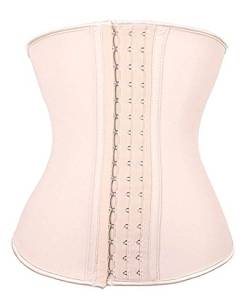 YIANNA Korsett Damen Bauchweg Stark Formend Latex Waist Trainer Body Shaper Corset Unterbrust Korsage Shapewear Fitness Corsett Trimmer Beige U37G 3XL von YIANNA