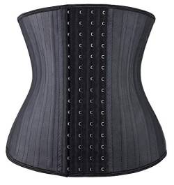 YIANNA Korsett Damen Bauchweg Stark Formend Waist Trainer Corset Latex 4 Haken Taillenformer Corsage Body Shaper Taillenmieder Schwarz, 11787 Size 2XL von YIANNA