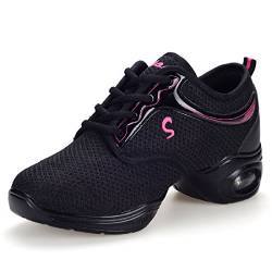 YIBLBOX Damen Tanz Turnschuh Training Tanzsneaker Lace-Up Mesh Websneaker jazzdance Schuhe Gymnastik Sport Fitness Dancesneaker Tanzschuhe von YIBLBOX