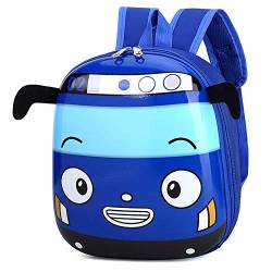 3D Cartoon Bus Kindergarten Kinder Schultasche Kleinkind Kinder Outdoor Rucksack, blau von YIGEBAG