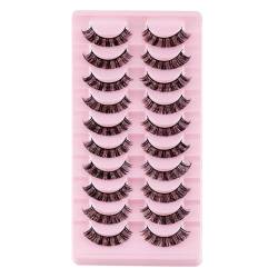 10 Paar Falsche Wimpern 3D Wimpern Wiederverwendbar Falsche Wimpern Make Up Wimpernverlängerung Falsche Wimpern Natürlicher Look Wispy Lashes Natürlicher Look 3D Einzelcluster von YIGZYCN