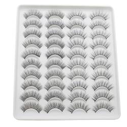 20 Paar Falsche Wimpern Natürliche Cateye Wimpern 4 Gemischte Dicke Wispy 3D Kunstwimpern Falsche Wimpern Cateye Kunstwimpern Natürlicher Look Wispy Lockig Packung von YIGZYCN