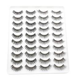 20 Paar Falsche Wimpern Natürliche Cateye Wimpern 4 Gemischte Dicke Wispy 3D Kunstwimpern Falsche Wimpern Cateye Kunstwimpern Natürlicher Look Wispy Lockig Packung von YIGZYCN