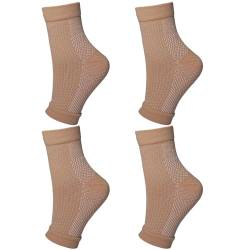 4 Stück Plantarsocken Mit Fußgewölbeunterstützung Für Männer Und Frauen Knöchel Kompressionssocken Für Fuß Fersenentlastung Orthesen Kompressionssocken Fußstützsocken Sportliche von YIGZYCN