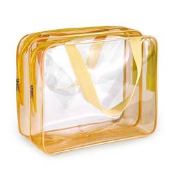 Große Kapazität Durchsichtige Reise Kulturbeutel Kosmetiktasche Multifunktionale Make Up Taschen Transparenter PVC Aufbewahrungsorganisator Durchsichtige Taschen Für Frauen von YIGZYCN