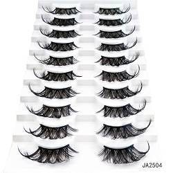 Halbwimpern Natürlicher Look Zarte Eye Wimpern 3D Falschwimpern Flauschig Weich 10 Paar Kunstfaser Fälschungswimpern Sets Falsche Wimpern Einzelne Cluster Verlängerungswimpern Natürlicher von YIGZYCN