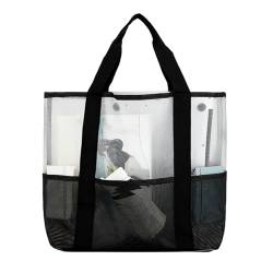 Praktische Netz Strandtasche Make Up Reisetasche Mit Mehreren Taschen Und Tragegriff Für Damen Tragbare Aufbewahrungstasche von YIGZYCN