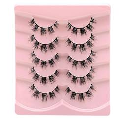 Wimpern Mit Natürlichem Look Wispy Fuzzy Nerz Fuchs Augenwimpern Sets Set 3D Faux Nerz Fuzzy Falsche Cateye Wimpern Pack Mit Falschen Füchsen Augenwimpern von YIGZYCN