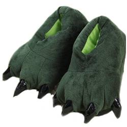 YILANLAN Warme Krallenpantoffeln, Dinosaurier Hausschuhe Cosplay Schuhe (L (40-44), green) von YILANLAN