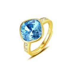 Damen S925 Sterling Silber Ringe Mode Einfache Kristall Diamant Öffnung Verstellbare Ringe von YILDEX