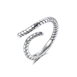 Mode S925 Sterling Silber Ringe Mode Smart Silber Schlangenöffnung Verstellbare Ringe Damenschmuck von YILDEX